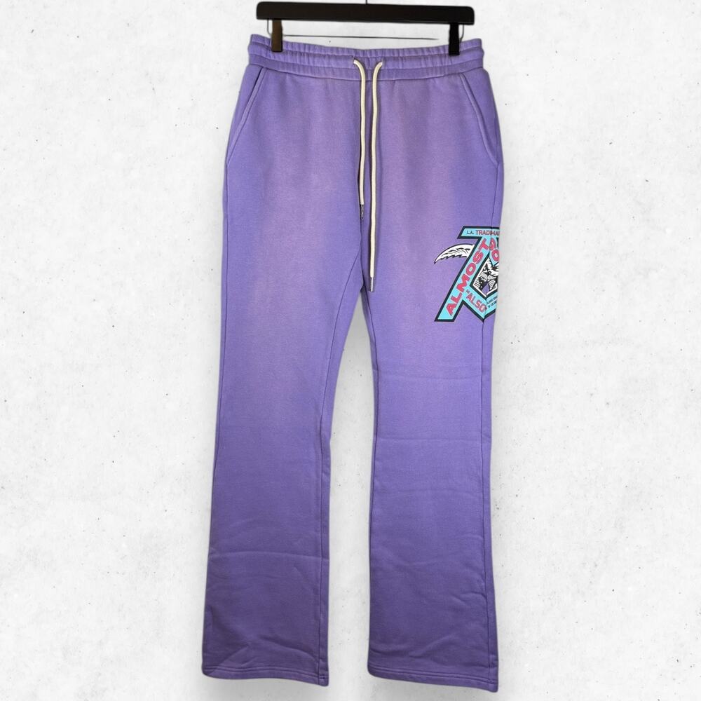 Almost Someday Purple Trademark Men's Small Flare Legs Heavy 100% Cotton NWT